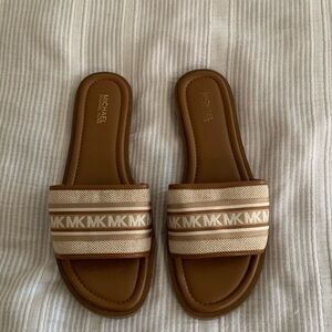 Michael Kors Tan Slide Sandals